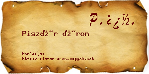 Piszár Áron névjegykártya